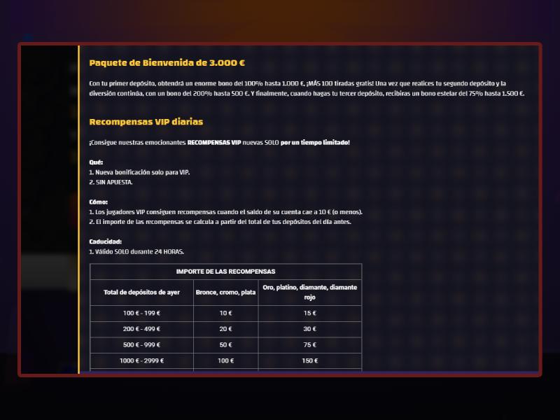 Récompenses VIP Quotidiennes