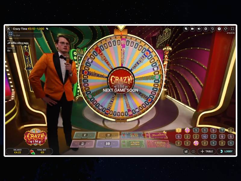 Brève information sur le jeu Crazy Time Live